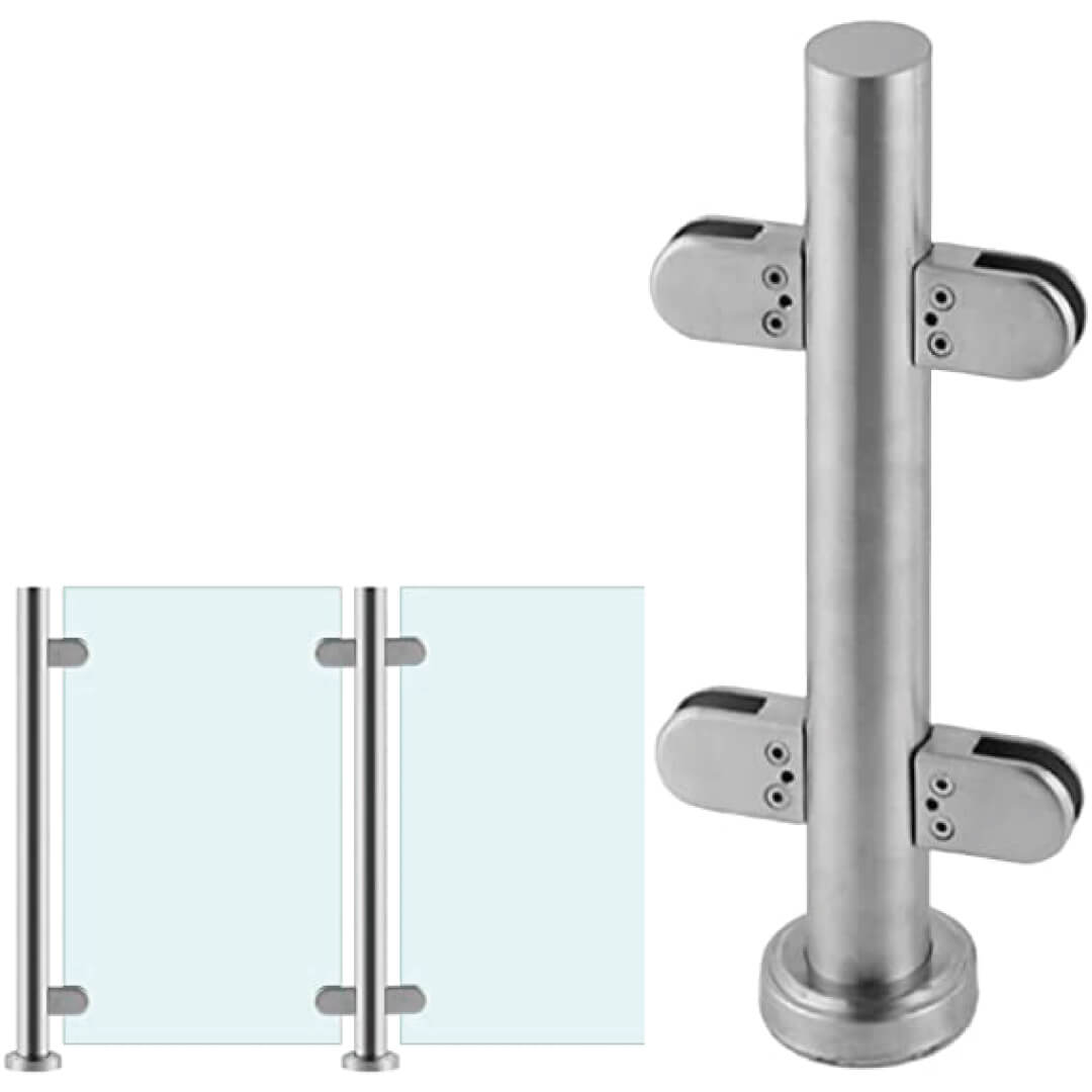 Pinza de Cabeza Redonda Base Curva para Vidrio