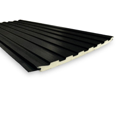 Siding Exterior Negro de 6 Ranuras 2.9 metros