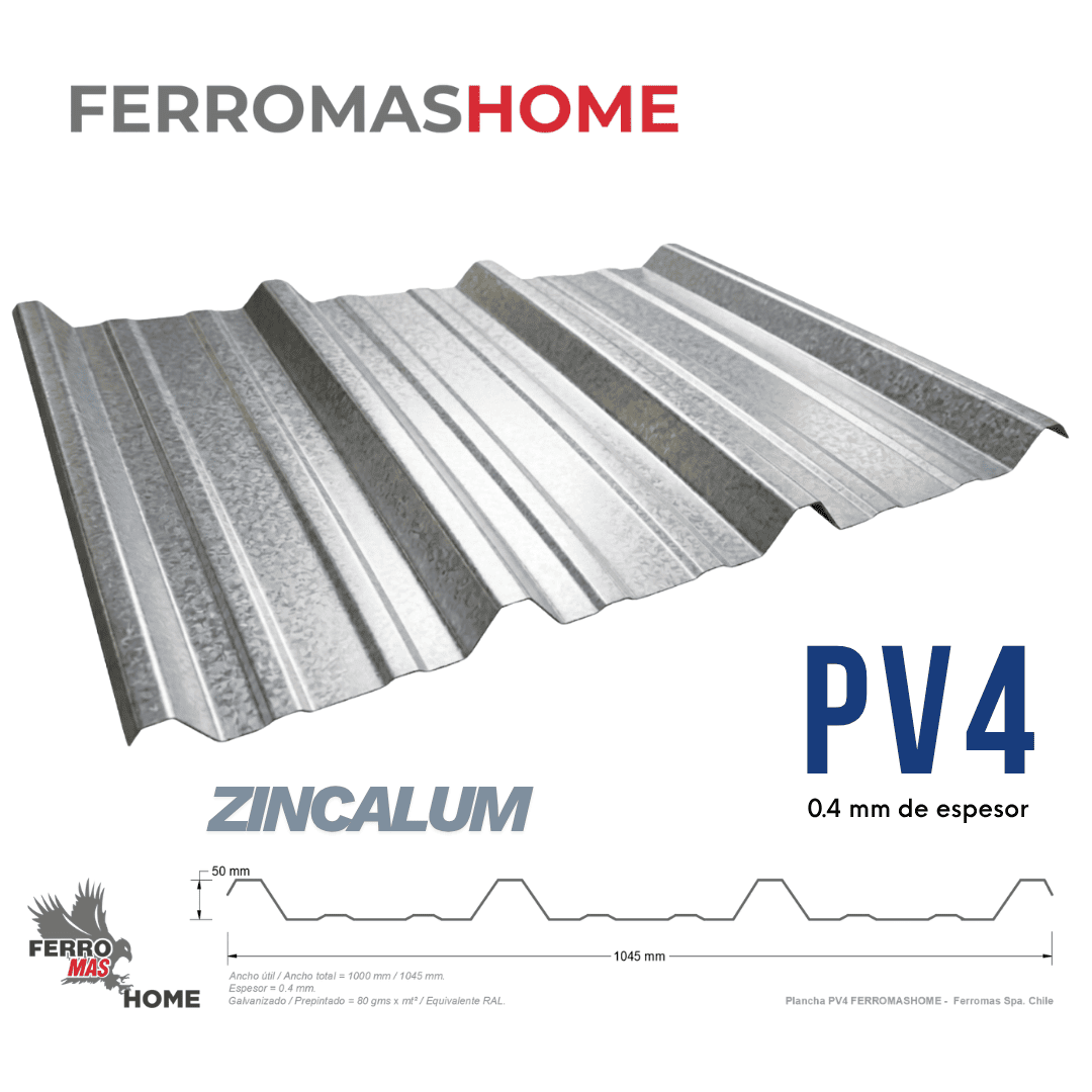 Plancha PV4 Zincalum
